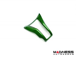 Alfa Romeo Giulia Steering Wheel Trim - Carbon Fiber - Lower Spoke Trim - QV Model - 2020+ models - Green Candy